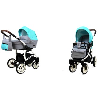 Kočárek BABYLUX Optimal ALU white  dvojkombinace - mint