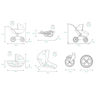 Kočárek BABYLUX UZO silver  trojkombinace