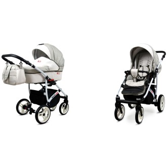 Kočárek BABYLUX Raf pol WHITE LUX latte