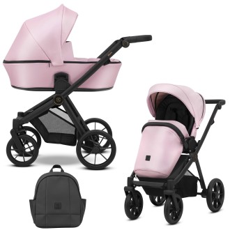 Kočárek KUNERT Brav black dvojkombinace - Pink Eco