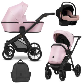 Kočárek KUNERT Brav black trojkombinace - Pink Eco