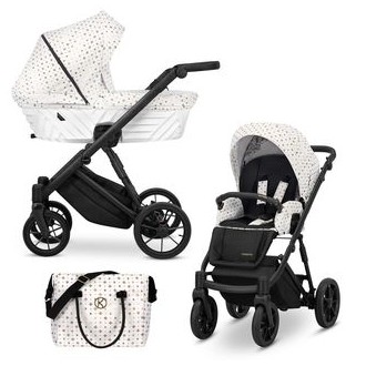 Kočárek KUNERT Ivento Black dvojkombinace - White style