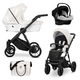 Kočárek KUNERT Ivento Black trojkombinace - White style