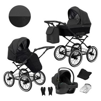 Kočárek KUNERT Romantic black trojkombinace