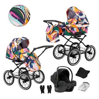 Kočárek KUNERT Romantic black trojkombinace