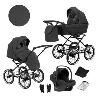 Kočárek KUNERT Romantic black trojkombinace