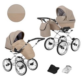 Kočárek KUNERT Romantic silver dvojkombinace