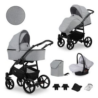 Kočárek KUNERT Mata black trojkombinace - grey