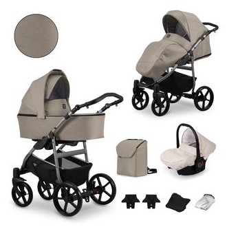 Kočárek KUNERT Mata grafit trojkombinace - Mocca